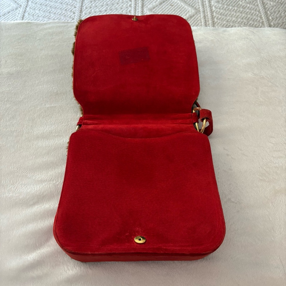 Renaud Pelligrino Fur Shoulder Bag - Brown and Red - Picture 6 of 9